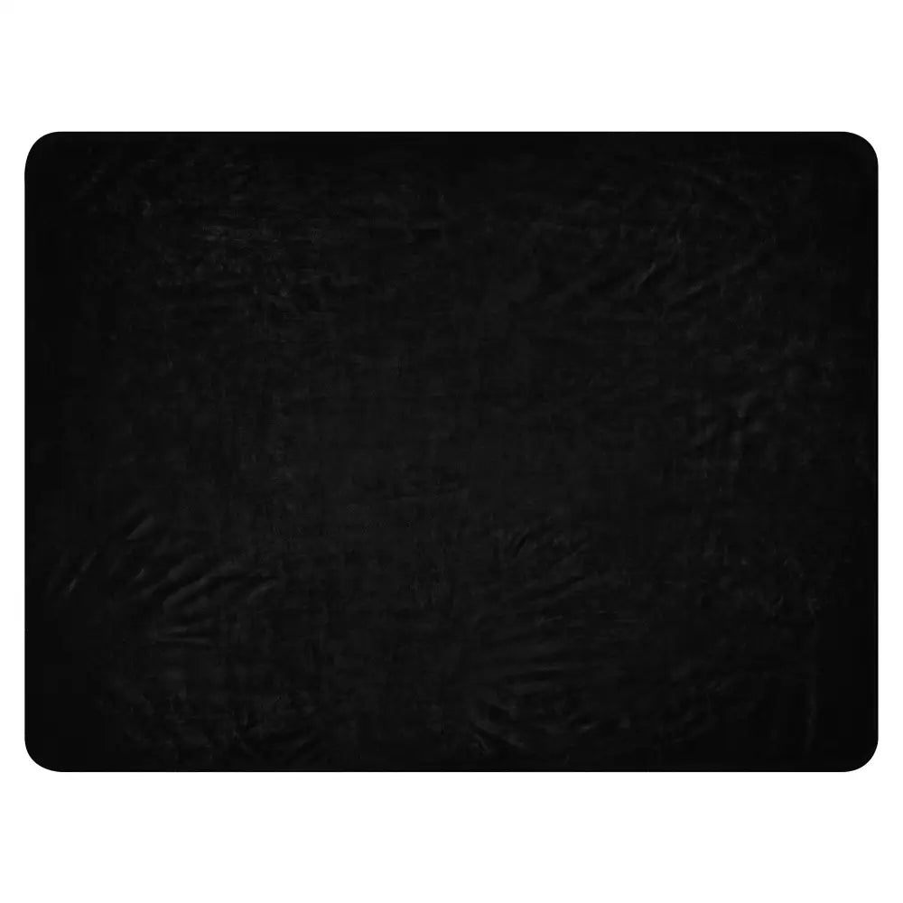 Black sherpa blanket with soft textured matte finish and subtle surface patterns for cozy warmth
