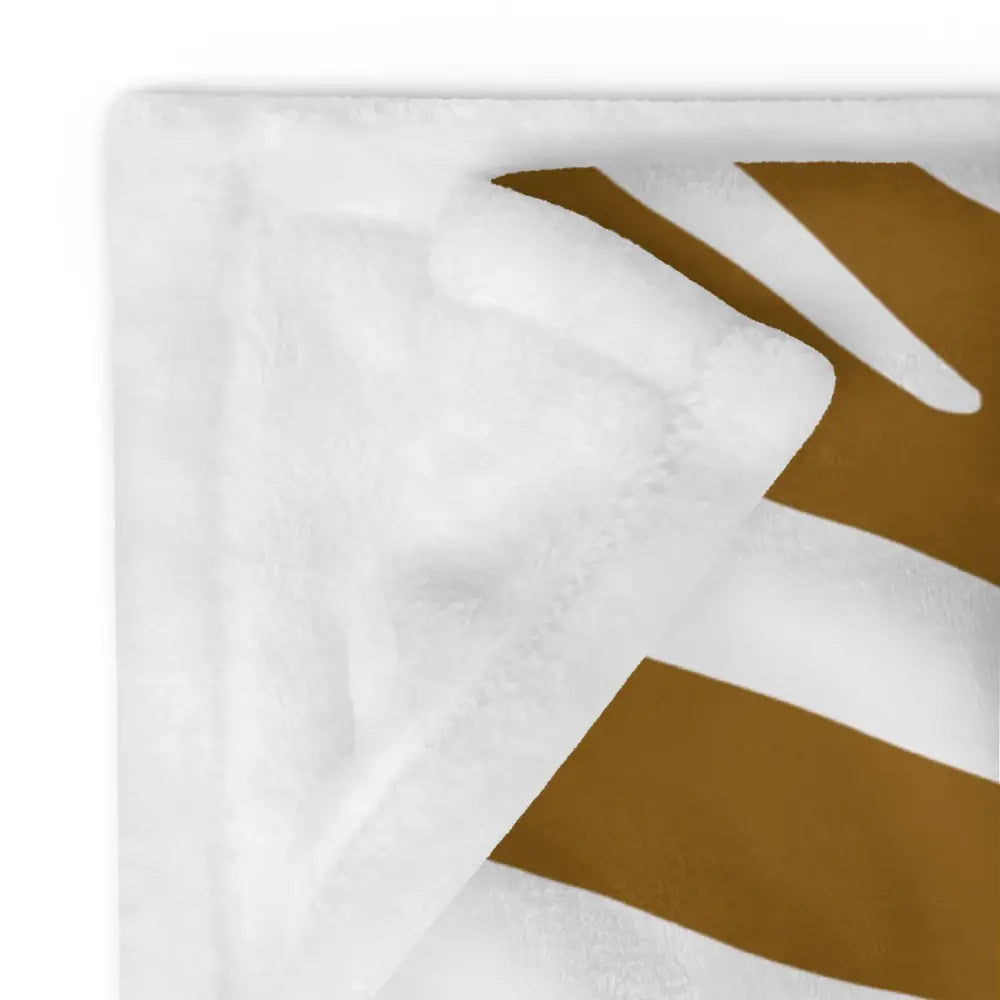 Couverture en peluche rayée blanche et or motif zèbre marron douce et confortable pour la maison