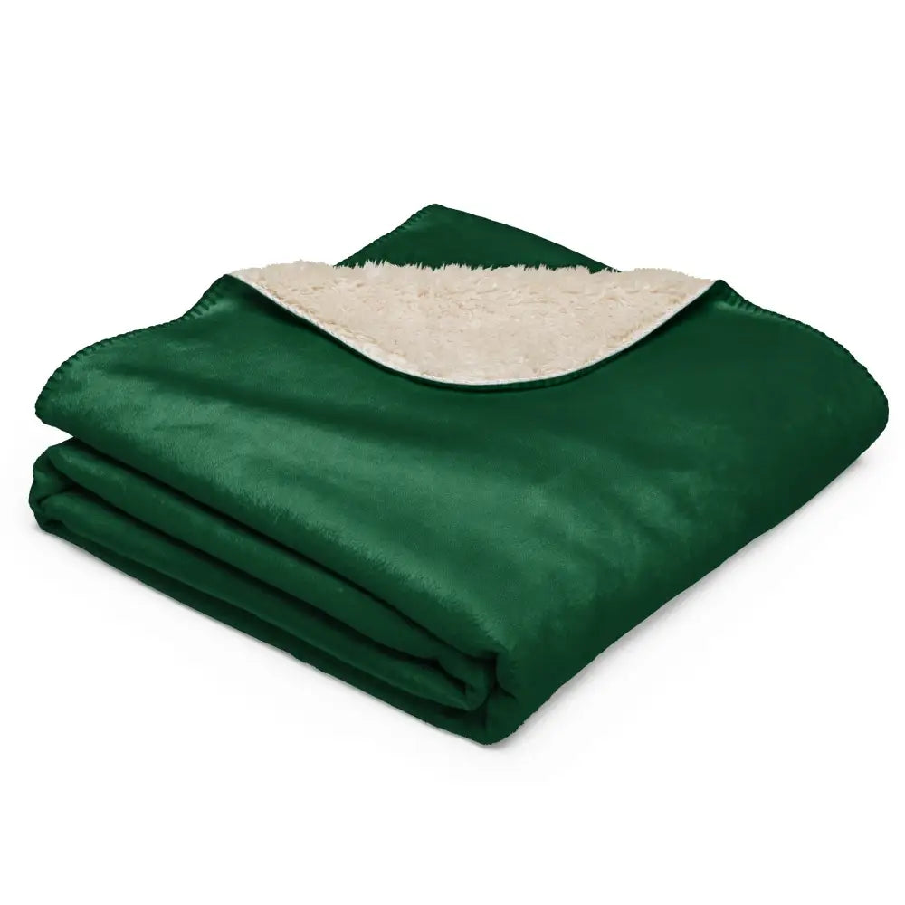 Couverture sherpa vert foncé en peluche douce avec doublure sherpa crème pour chaleur et confort