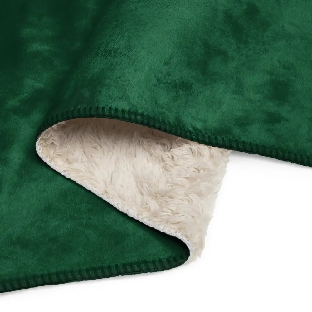 Couverture sherpa vert foncé en peluche douce avec intérieur en molleton crème confortable