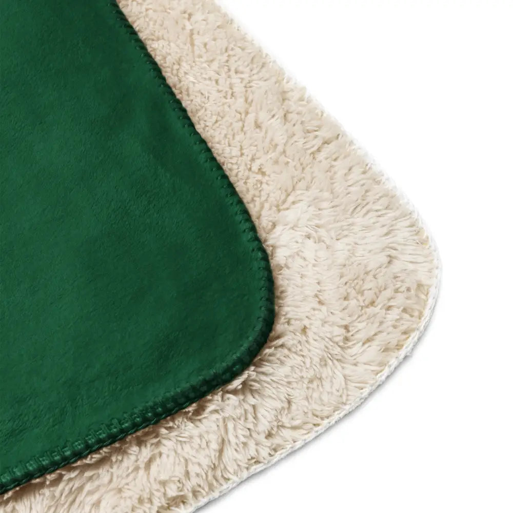 Couverture sherpa vert foncé avec doublure sherpa crème douce et pelucheuse en polaire