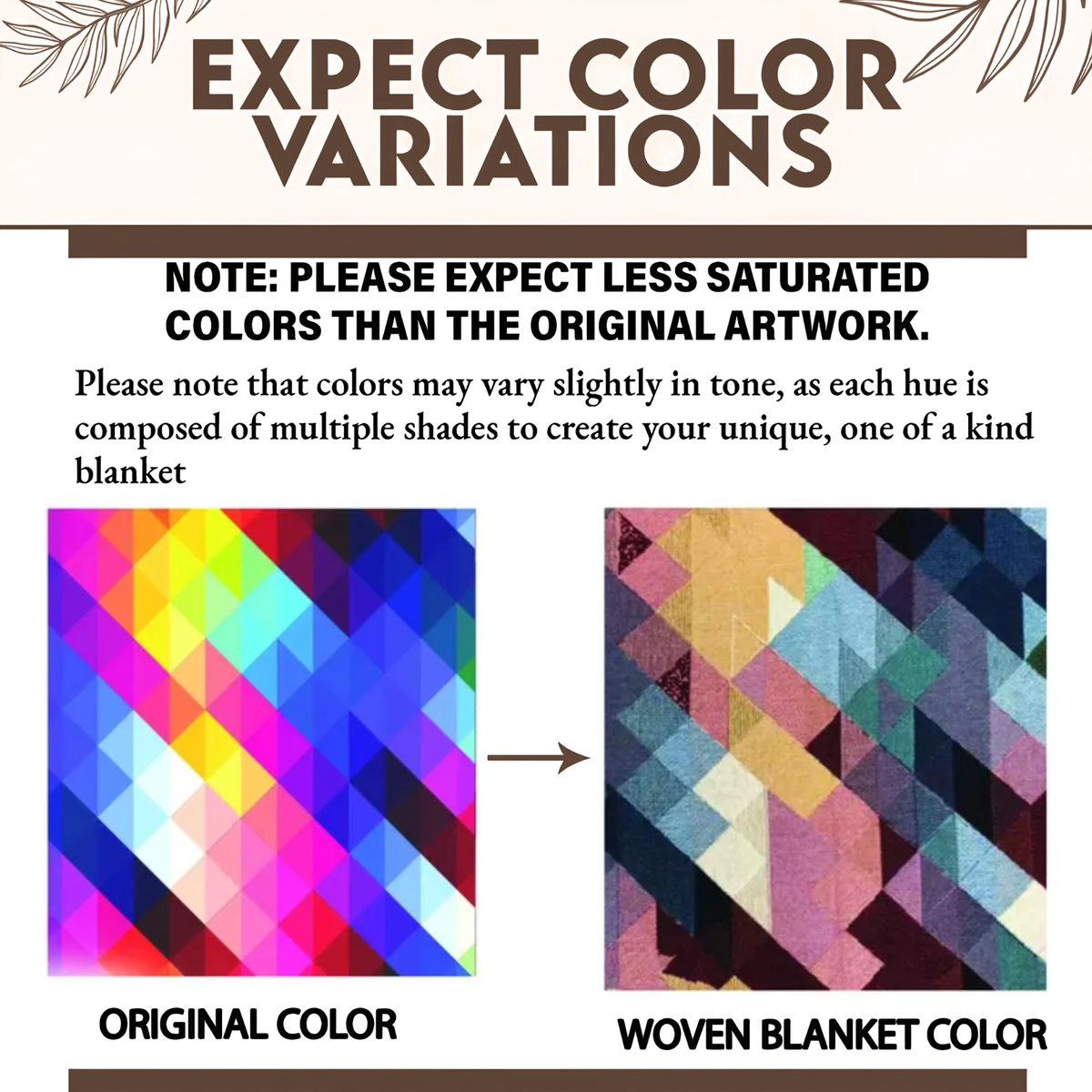 Mexican woven blanket with colorful geometric diagonal triangles in pink blue yellow and purple vibrant hues