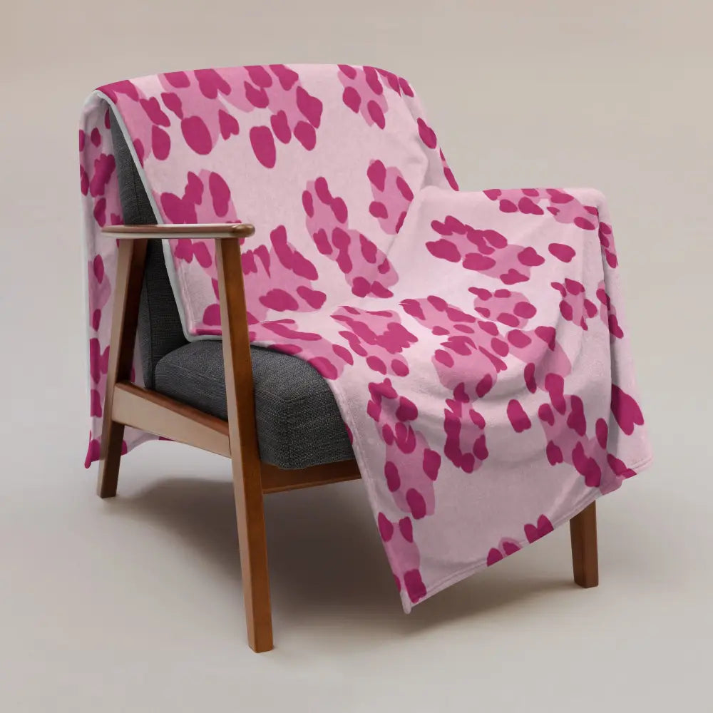 Couverture rose en tissu doux avec motif léopard abstrait en tons magenta profond