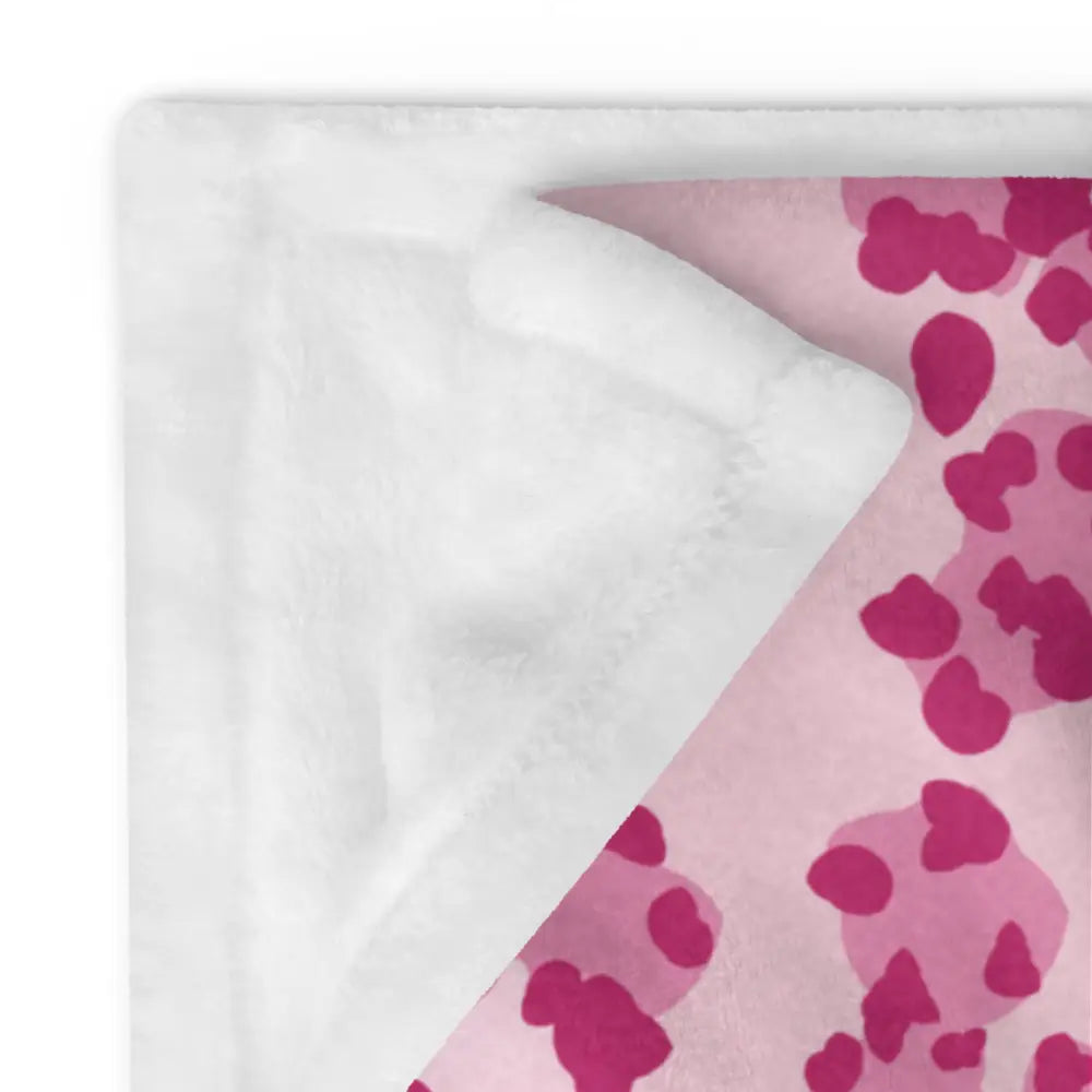 Couverture rose à imprimé léopard en polaire avec une doublure intérieure douce en tissu pelucheux blanc