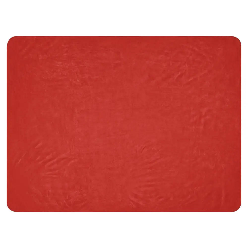 Red sherpa blanket showing a red textured rectangular mat side made of soft plush material for cozy warmth
