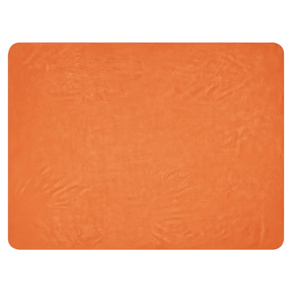 Orange textured placemat shown as part of sherpa blanket product highlighting color and texture details