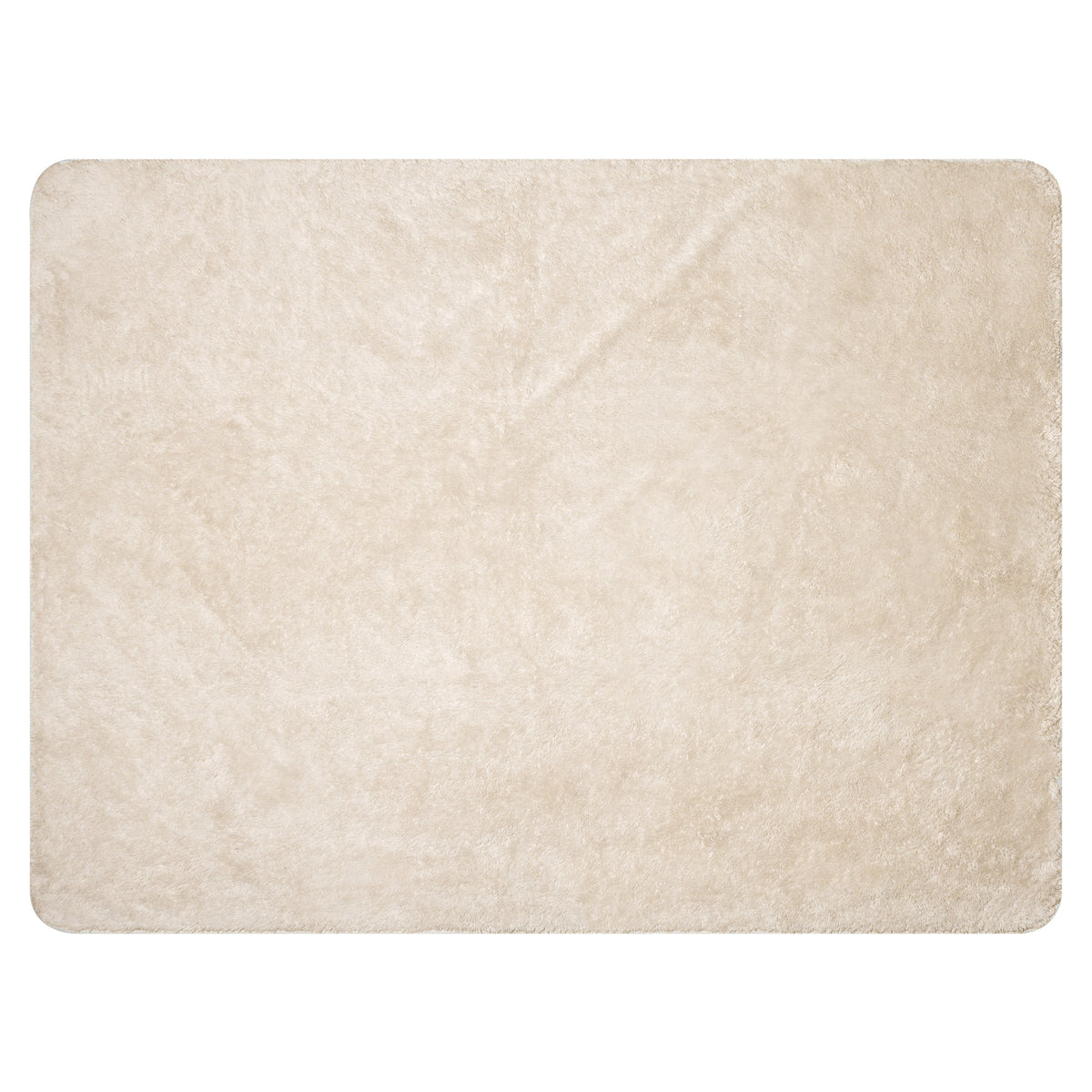 Blue tiger blanket cream-colored plush shaggy rug with soft fluffy texture and slightly rounded edges