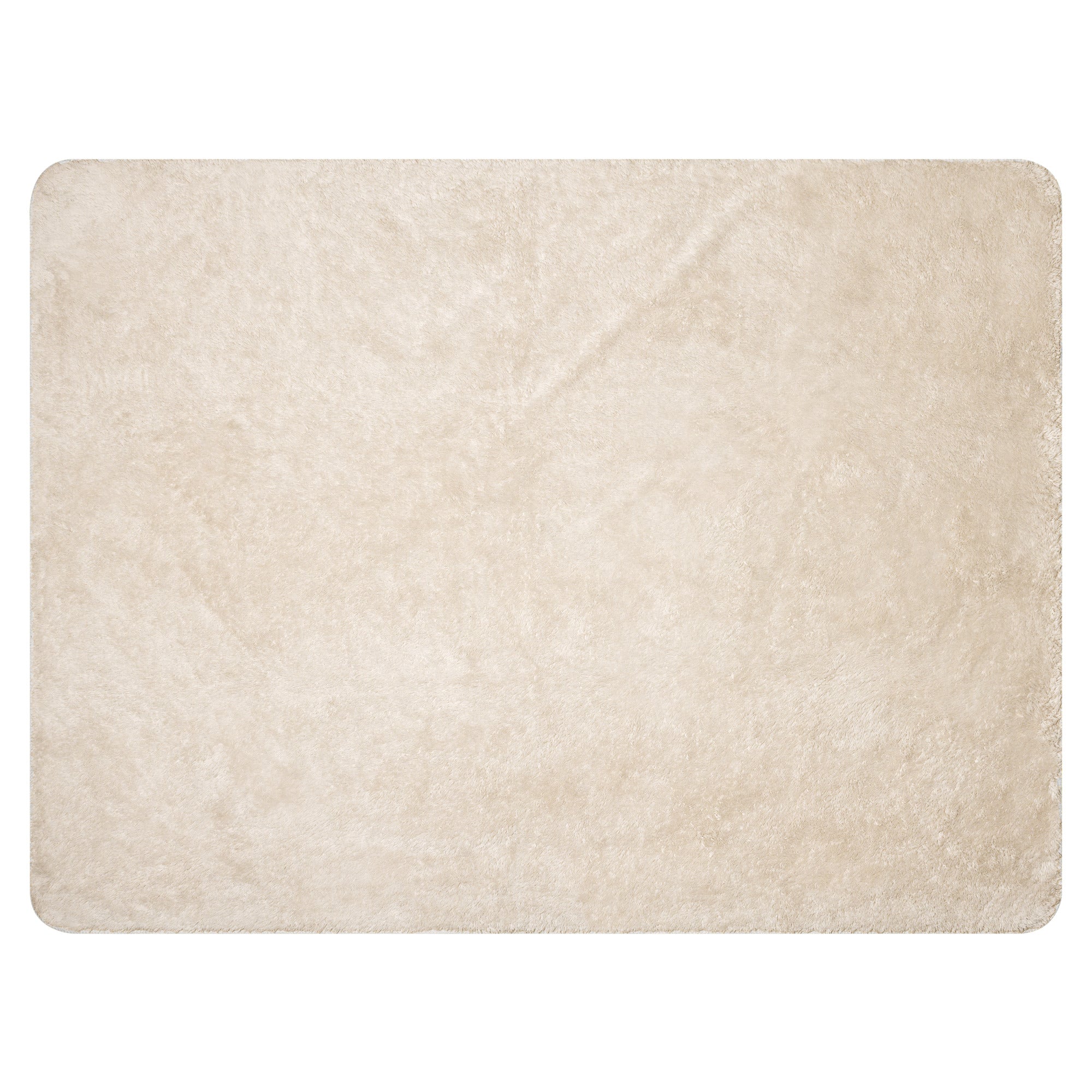 Blue tiger blanket cream-colored plush shaggy rug with soft fluffy texture and slightly rounded edges