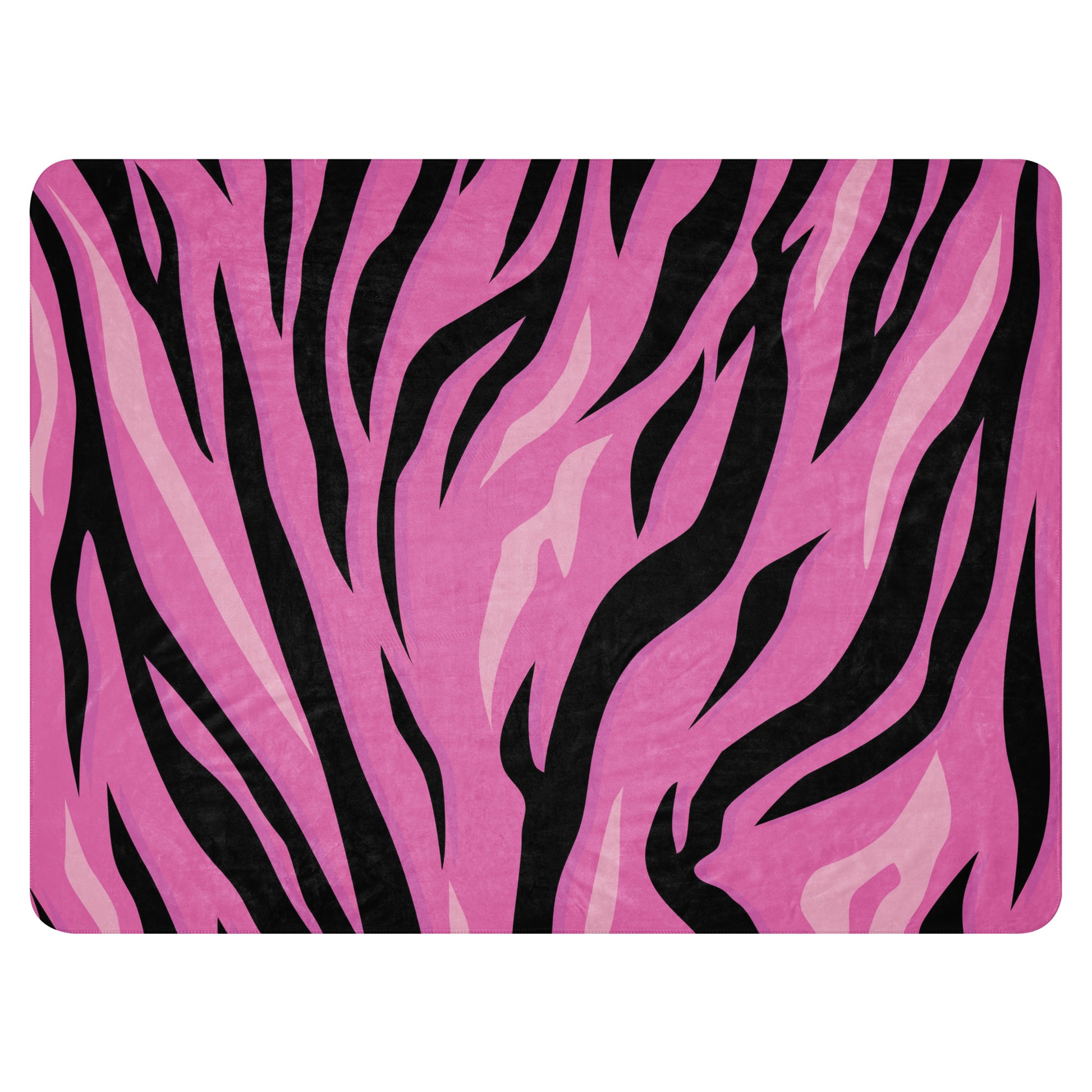 Pink tiger blanket pink and black zebra-striped fleece blanket soft and cozy for indoor use